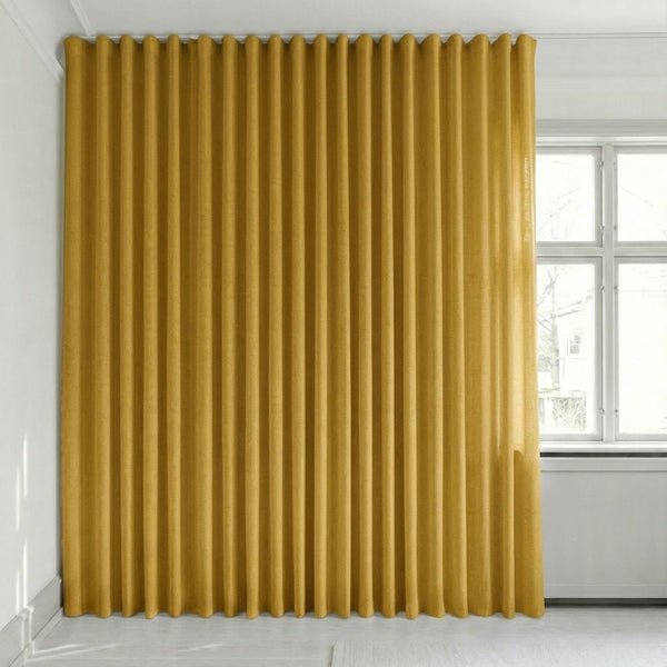 Puoliläpikuultava verho mittojen mukaan – Disa - Mustard Yellow - C2419