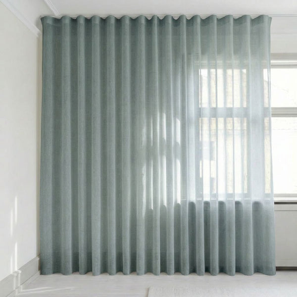Läpikuultava verho mittojen mukaan – Suula - Metallic Gray - C1507