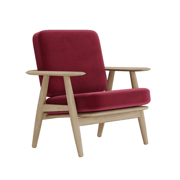 Pehmustesetti Wegner GE 240/290 -tuoliin, veluuri - Velour - Vino - S6008.