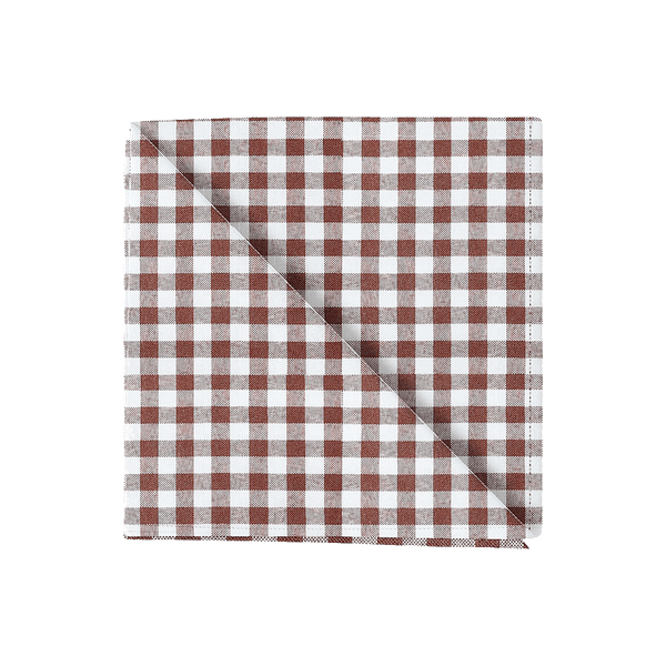 Ruudullinen puuvillalautasliina - Brown check - D1021,