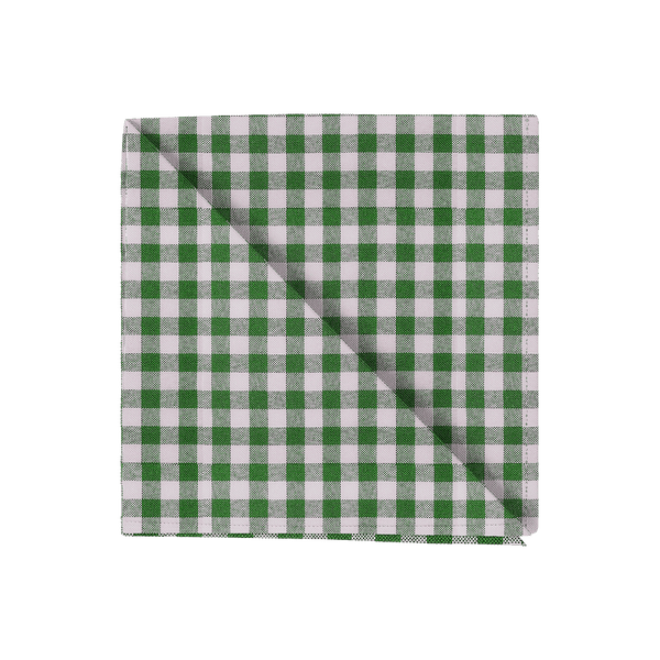 Ruudullinen puuvillalautasliina - Green check - D1020,